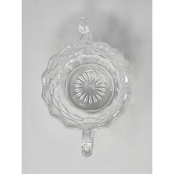Vintage Clear Glass Cream &‎ Sugar Bowls With Elegant Cut Design (Not a Set) - Picture 12 of 15